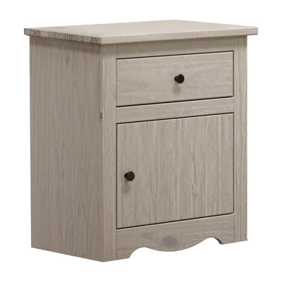 Stav Nightstand, 1 Drawer And Door, 25 Inch, Plank Style, Solid Wood