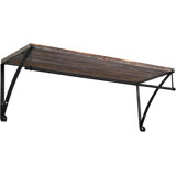 Wall Mounted Wood Shelving Unit With Metal Clothes Hanging Rod And Floating Display Shelf For Home Or Retail Storage