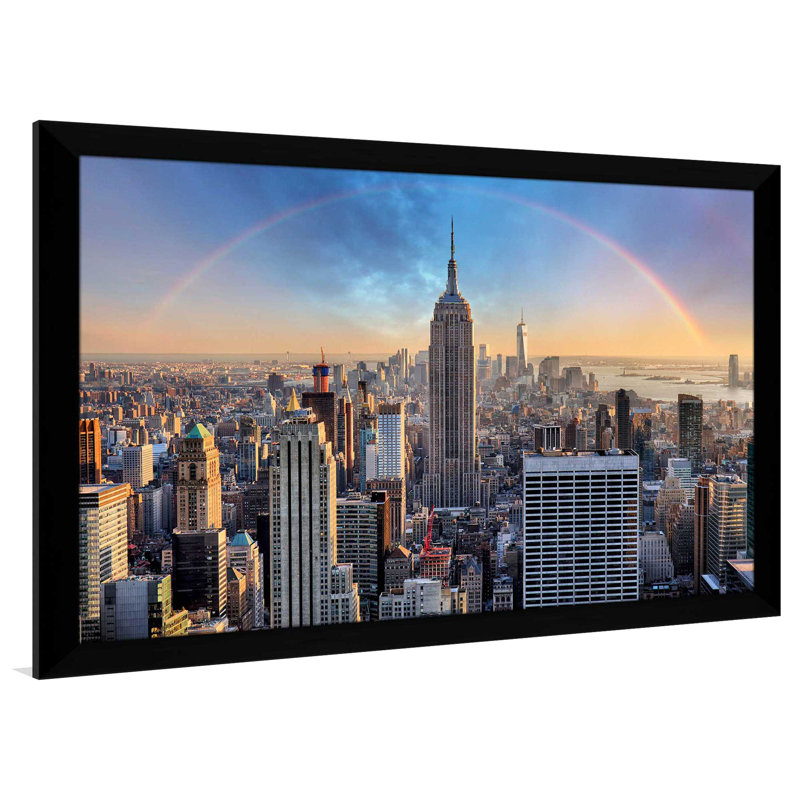 «NYC Rainbow», reproduction de photo encadrée, H 21,5 po x l 27,5 po x P 0,75 po, Cadre noir