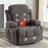 Swinging Recliner Massage Heated Sofa, w'USB And 2 Cup Holders In Side Pockets-389386498