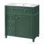 Meuble-lavabo de salle de bain avec lavabo en céramique, 30 po, armoire de rangement avec portes à fermeture en douceur et organisateur de porte-126278363