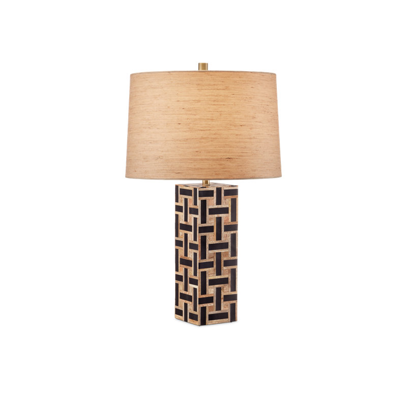 Aarna Black Table Lamp, Natural/Black, Brown Natural