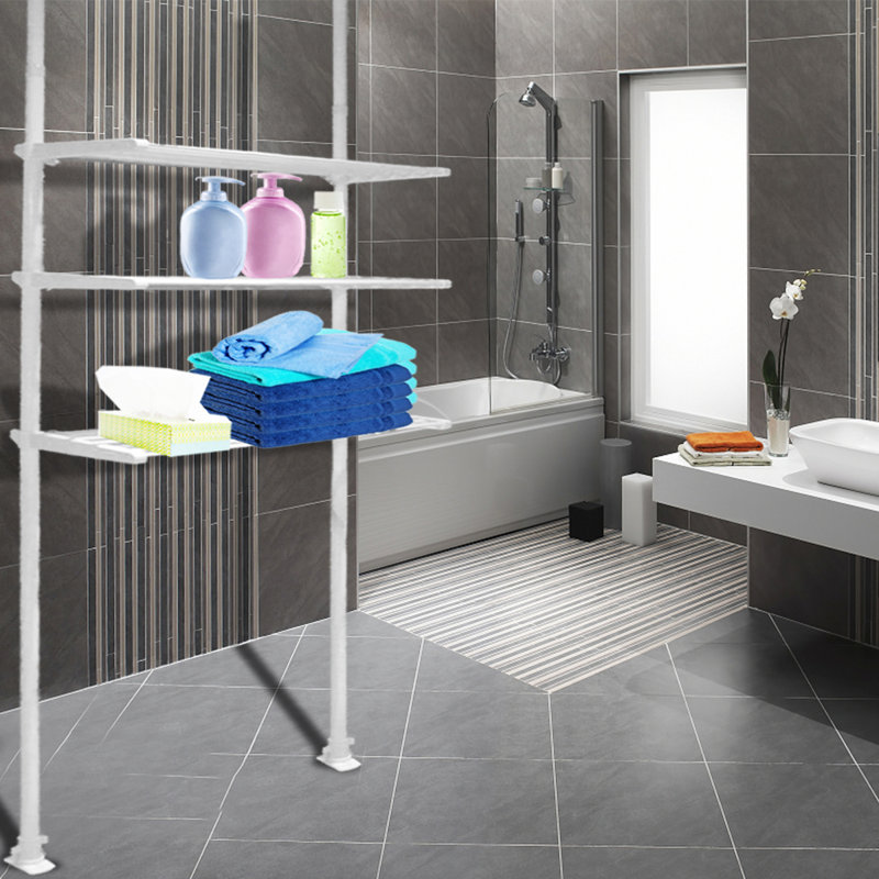 Moores Plastic / Acrylic Bathroom Shelves, 218cm H x 26cm W x 40cm D