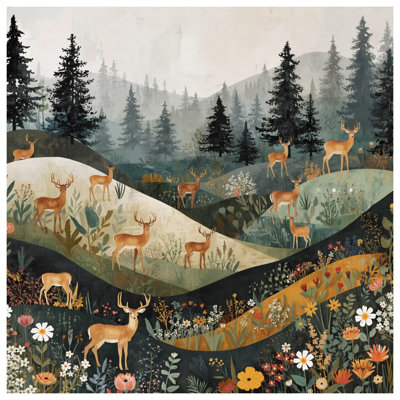 Couvre-lit matelassé Deer In Forest