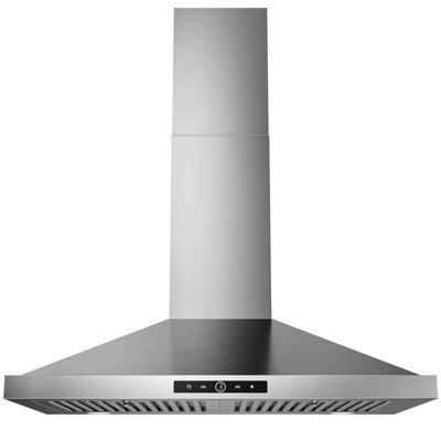Dalxo 24 Inch Wall Mount Range Hood In Stainless Steel - 290 CFM With Touch Control, Delay Shut-Off, 2W LED Lights,2 Charcoal Filters Included