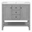Meuble-lavabo 36 po avec lavabo en céramique, deux armoires et tiroirs-93608031