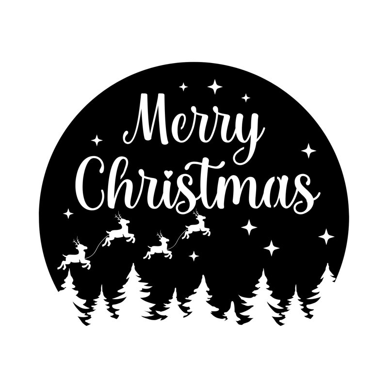 Art mural en métal «Merry Christmas», H 16 po x l 16 po x P 0,1 po