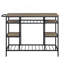 Rustic Oak & Black Finish Kitchen Island For Dining Room