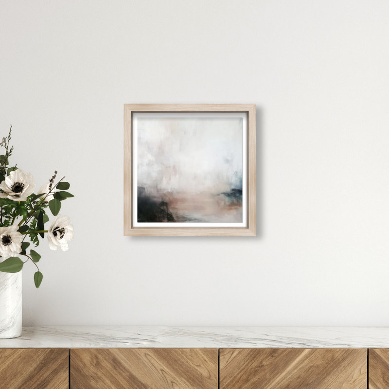 Abstract painting Shadowbox Abstract Print by Oliver Gal, Black Frame, 12 x 12, 13.5"H x 13.5"W, Natural Oak Frame