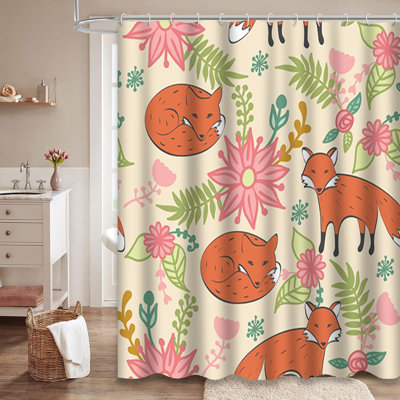 Mignon rideau de douche avec 12 crochets