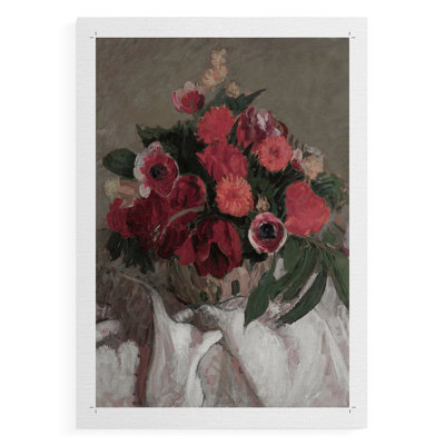 Imprimé floral rétro CCLXV - reproduction de toile seulement - NON-CADRE