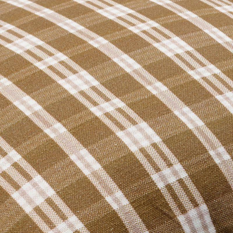 Zeppelin Plaid Cotton Reversible Throw Pillow, Polyester/Polyfill, Beige Plaid, 22" x 22"