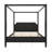 King Size Wooden Canopy Platform Bed with Headboard and Support Legs, Black-538355130-538355132