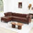 108.7" Wide Sectional Sofa With Ottoman-1410497880