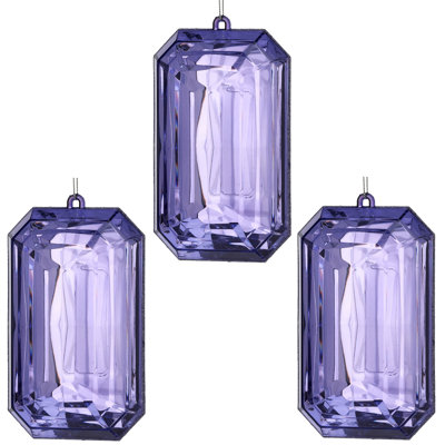 9" Acrylic Emerald Cut Precious Gem Ornament