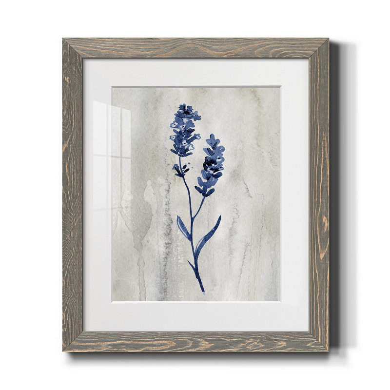 Indigo botanique II - impression, gris, H 20 po x l 17 po x P 1,5 po