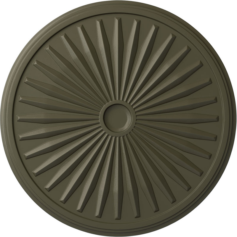 Médaillon de plafond Endurathane Leandros, DE 33 1/8 po x P 3 1/2 po x P 1 3/8 po (convient aux auvents jusqu'à 5 po), fini hamamélis peint à la main