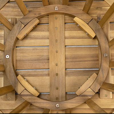 Modern Teak Round Outdoor Dining Table, Acacia Wood, Featuring Durable Hardwood, Naturally Weather Resistant, Perfect for Outdoor Dining Area Use