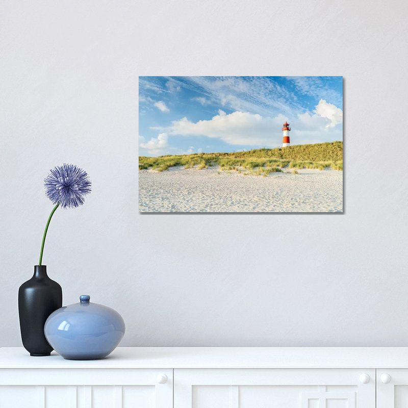 Lighthouse List Ost At The Dune Beach, Sylt, Schleswig-Holstein, Germany by Jan Becke - Wrapped Canvas Print