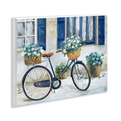 Bicycle & Cottage Windows Wall Plaque Art, design by Nan