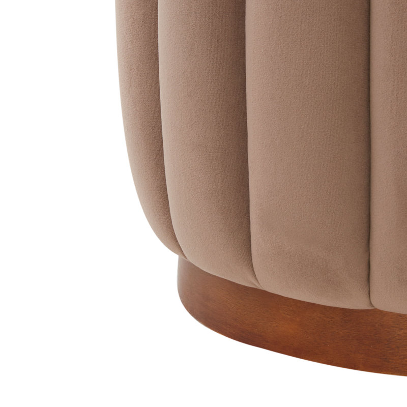 Vondia Velvet Ottoman, Brown