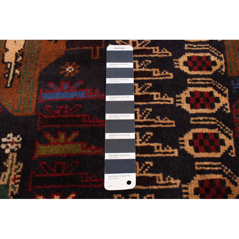 Tapis bleu foncé Saim Rare War 3 pi 1 po x 4 pi 8 po