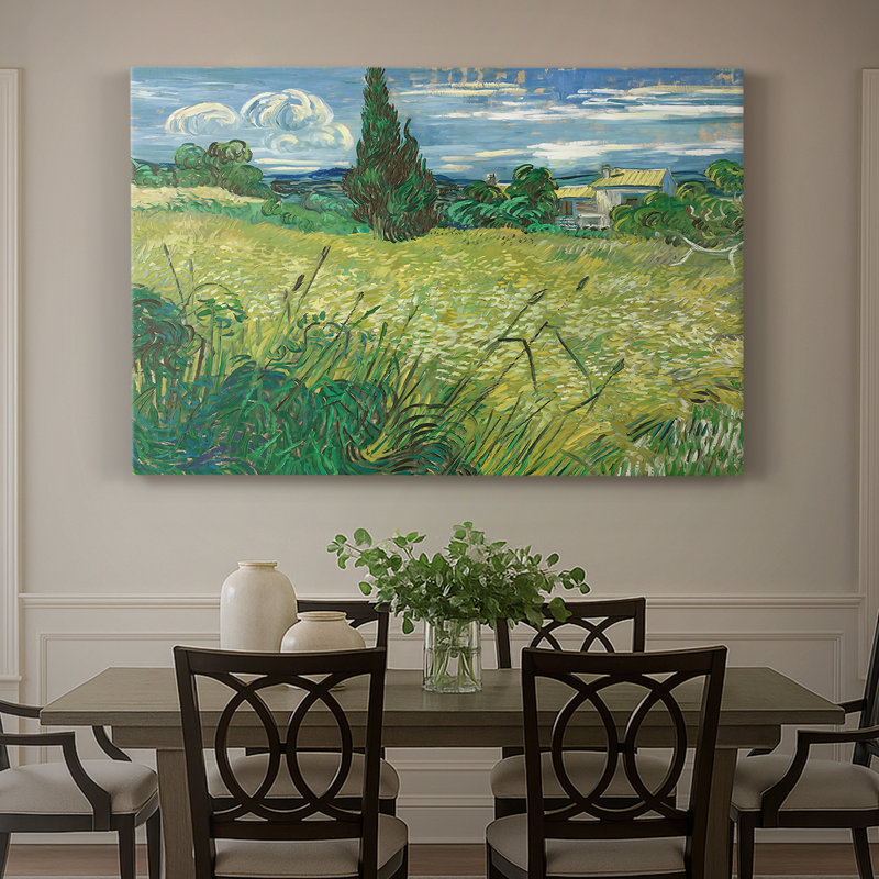Champ de blé vert avec cyprès-Vincent van Gogh-Toile tendue avec châssis-1889, 40 po x 60 po