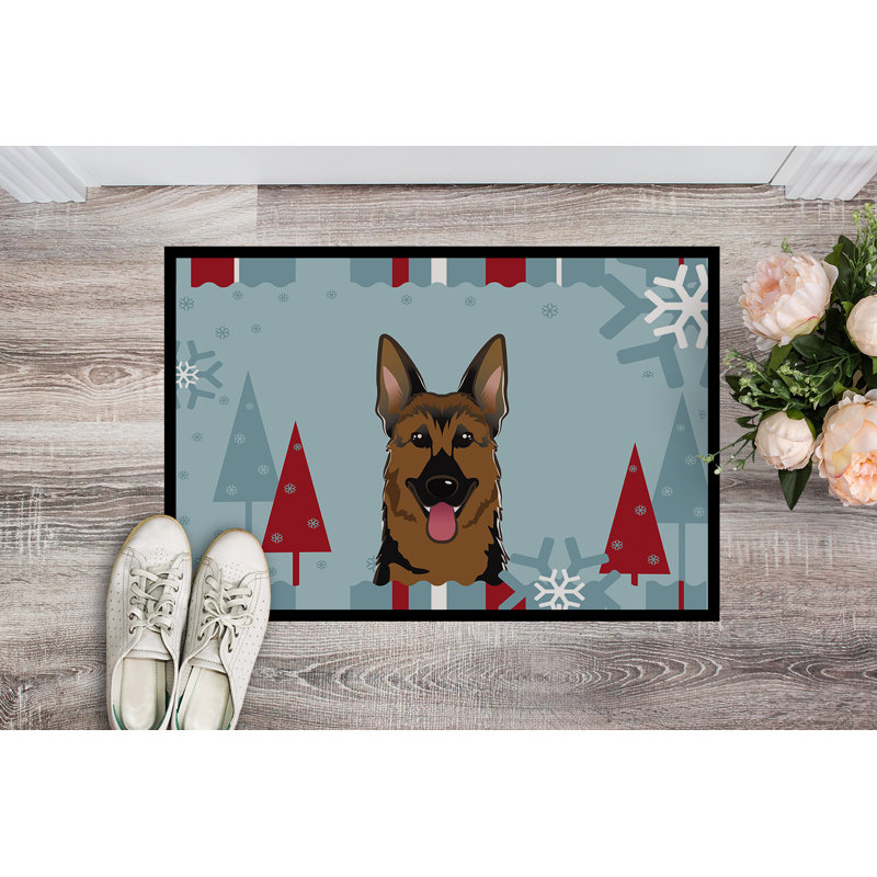 Tapis de porte d’extérieur anti-dérapant allemand berger, Rectangle 2 pi x 3 pi