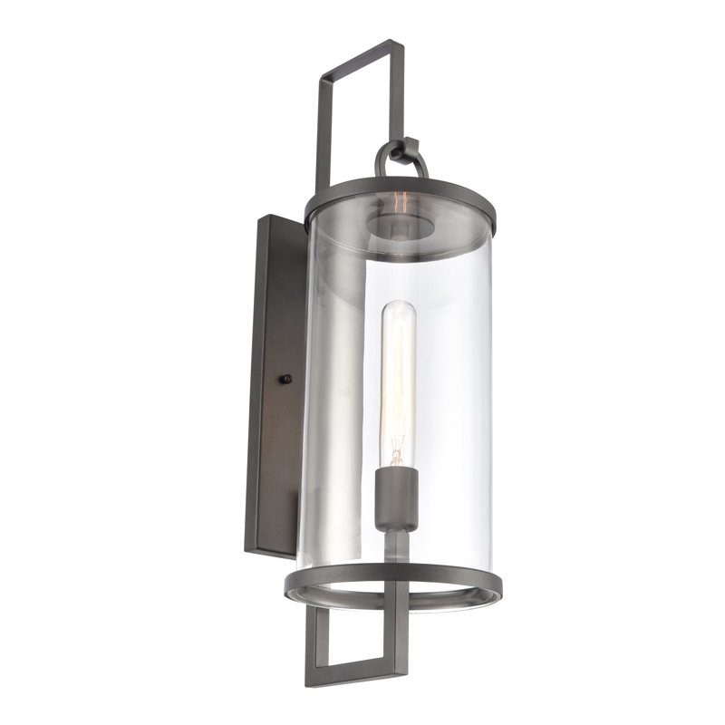 Hopkins 24'' High 1-Light Outdoor Sconce - Charcoal Black, 24" H x 7.25" W x 9" D