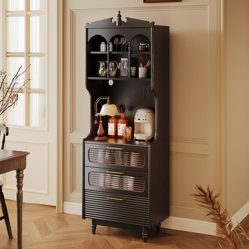French-Style Retro Integrated Storage Accent Cabin, Black