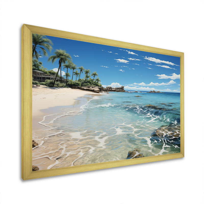 Ayr Beach Sandy Paradise I, Encadrement doré, H 12 po x l 20 po x P 1 po