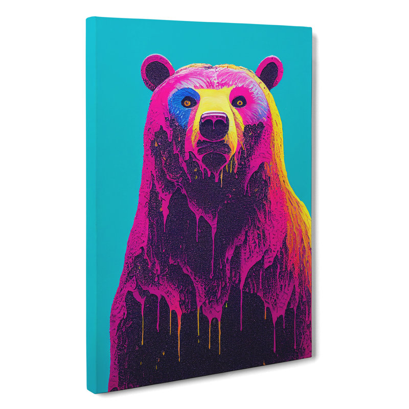 Splashed Bear No.4 Abstract - Wrapped Canvas, 50cm H x 35cm W x 3cm D