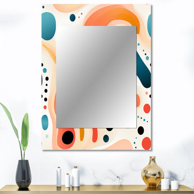 Alyzza Soft Multicolor Abstract Neutrality Wave - Abstract Decorative Mirror, Modern Large Wall Mirror, Printed Metal Art