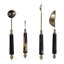 Ensemble d'accessoires de bar modernes en métal avec manche en marbre pour bar à domicile - Accessoires élégants pour cocktails, présentés dans un coffret-cadeau - Lot de 4, 25 cm, bleu et bronze