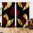 2Pcs Gold and Red Leaf Print Curtains, Elegant Black  Light Filtering Window Drapes for Living Bedroom Kitchen Rod Pocket, Modern Home Decor, Artistic Treatments-1830698760