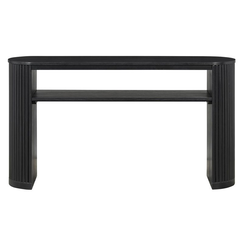 Console rustique avec pieds cannelés - Canapé d'entrée Farmhouse, Black, Black, Black