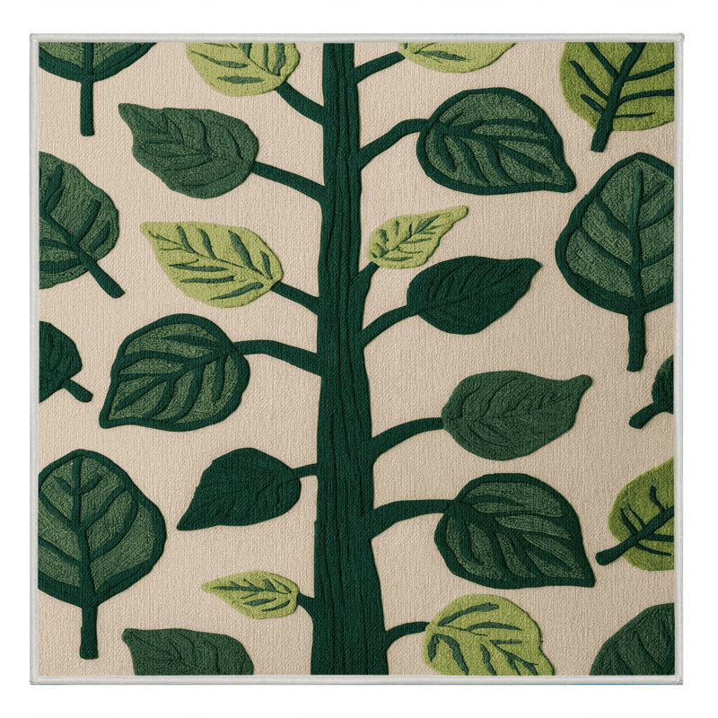 Tapis lavable avec épinards et légumes, Carré 7 pi