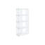 Bibliothèque, bibliothèque, étagère, 5 niveaux, H 60 po, bureau, chambre à coucher, verre trempé, blanc brillant, transparent-124374072