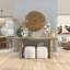 Bergamot 63" Distressed White Narrow Console Table