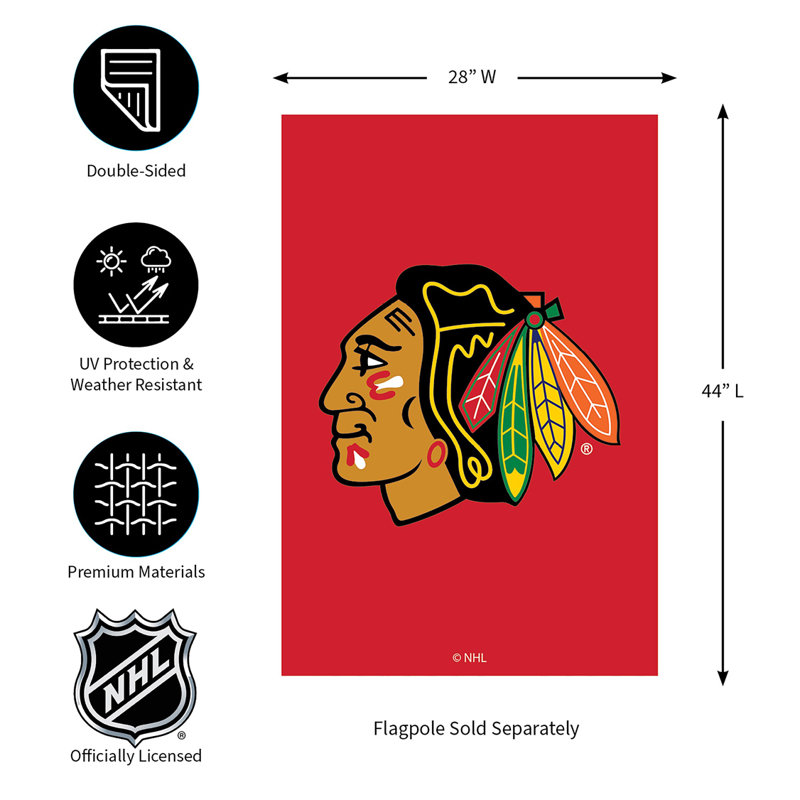 Applique Flag, Reg, Chicago Blackhawks