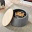 Repose-pieds rond avec rangement, fonction 2 en 1, table de bout avec repose-pieds-121513478