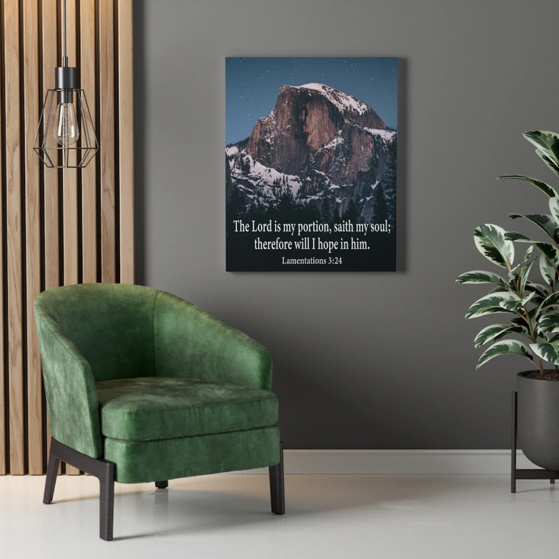 The Lord Is My Portion Lamentations 3:24 - Wrapped Canvas Print, 61cm H x 46cm W