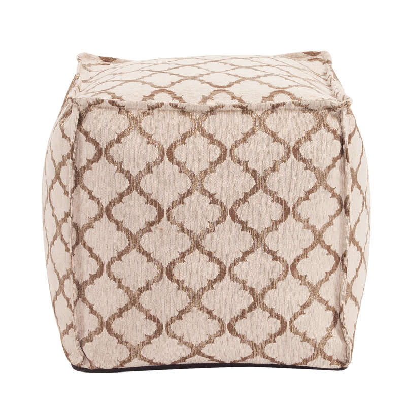 McBride Upholstered Pouf, Gold