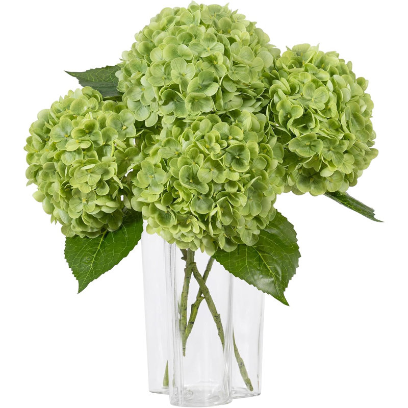 Paquet de 3 fleurs d'hortensia artificielles en latex Real Touch