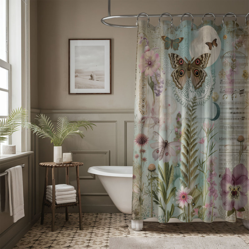 Spell Archive - 1 Piece Standard Shower Curtain, 74"H x 71"W