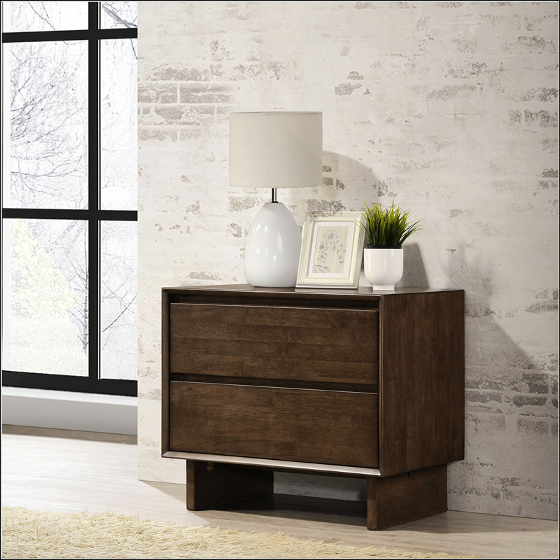 Table de chevet 2 tiroirs Hemlock