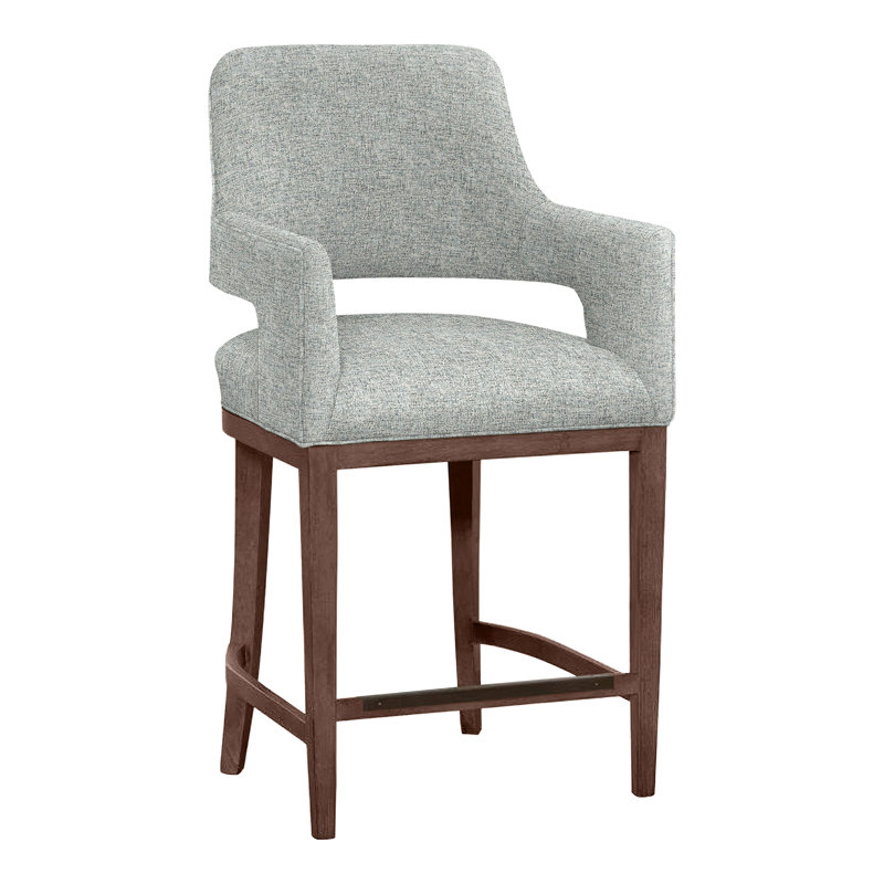 Tabouret de bar et de comptoir Josie, Noyer, Platine 3160, Tabouret de comptoir (siège d'une hauteur de 26,5