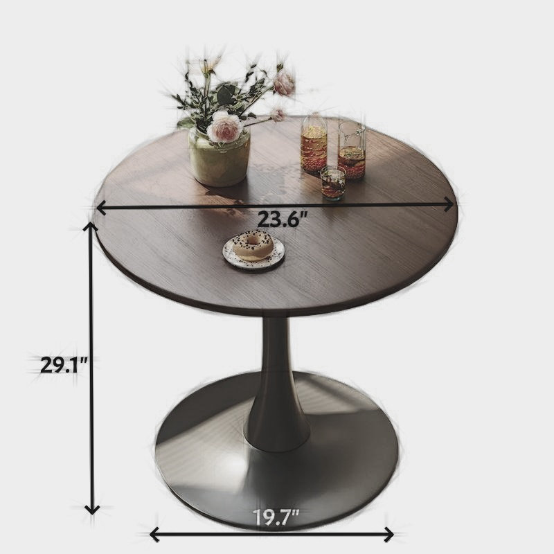 23.6"W Modern Dining Table With MDF Top And Steel Base, Walnut, Black