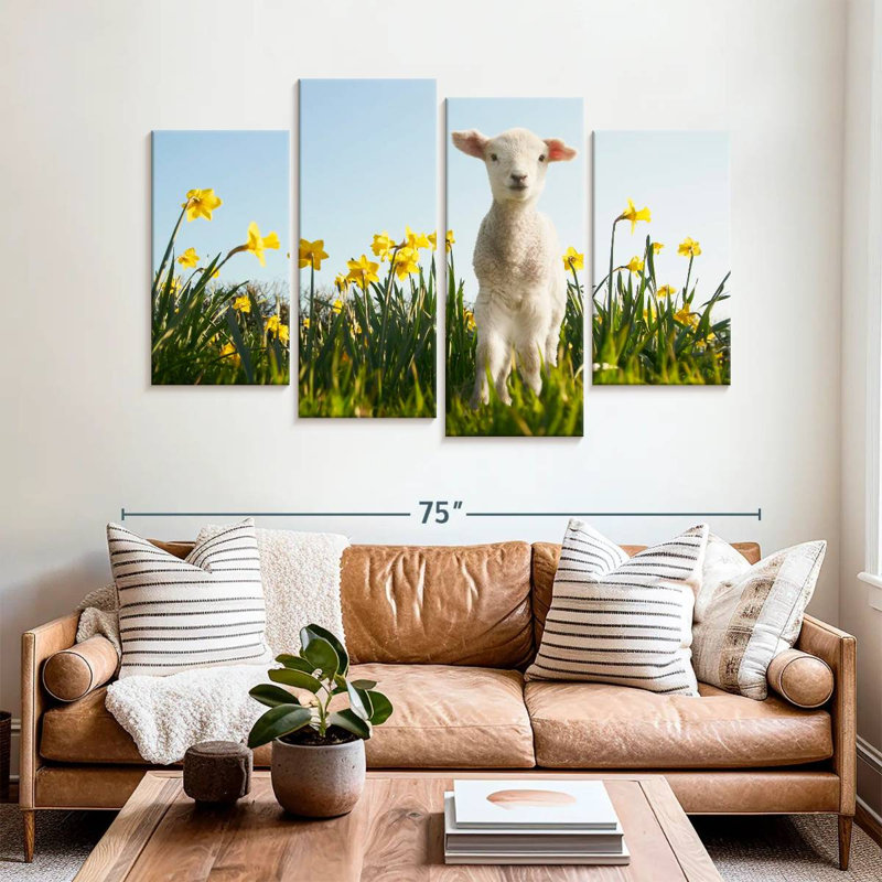 Brampt Springtime Lamb, 42" H x 68" W