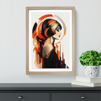 Art Deco Woman Gestural No.2 1 Piece Single Picture Frame Wall Art